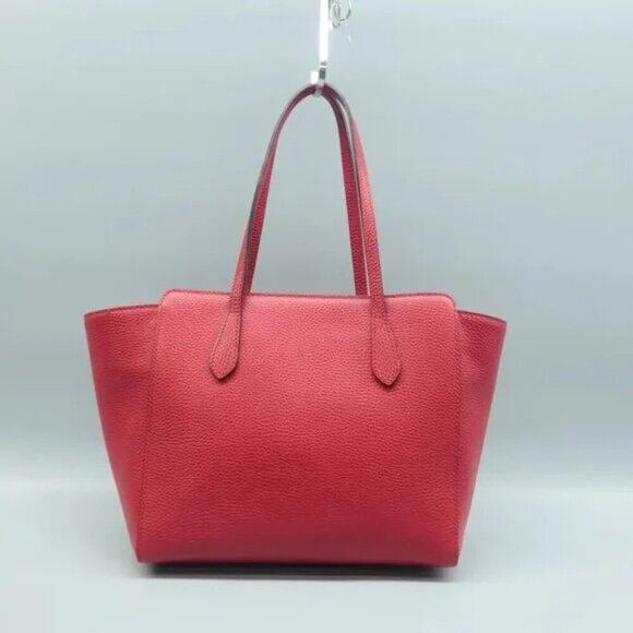 100% Authentic GUCCI Swing Red Leather Shoulder Bag 613-09124 - Picture 2 of 12